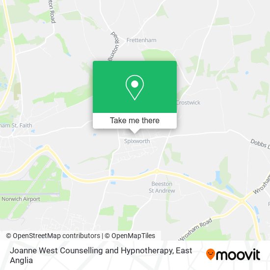 Joanne West Counselling and Hypnotherapy map