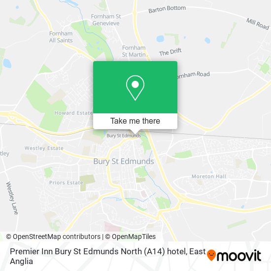 Premier Inn Bury St Edmunds North (A14) hotel map