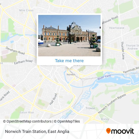 Norwich Train Station map