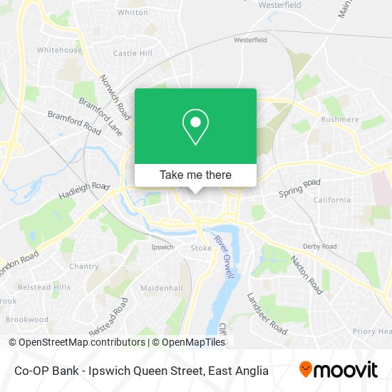 Co-OP Bank - Ipswich Queen Street map
