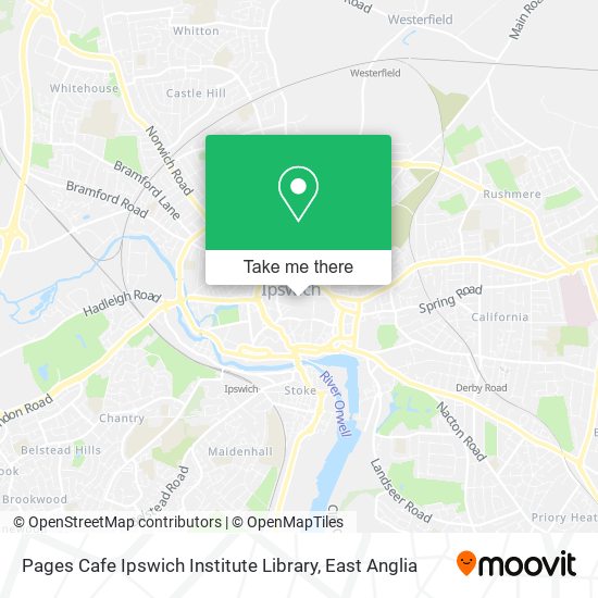Pages Cafe Ipswich Institute Library map