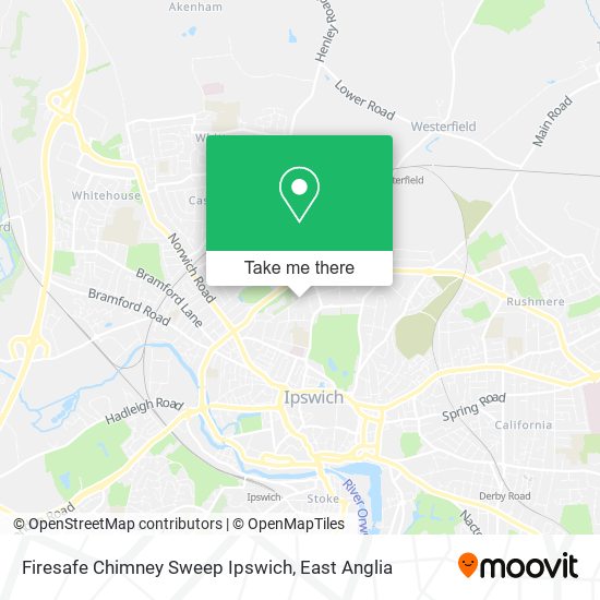 Firesafe Chimney Sweep Ipswich map