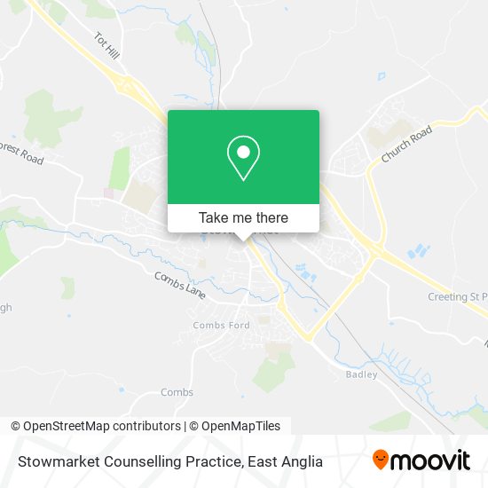 Stowmarket Counselling Practice map