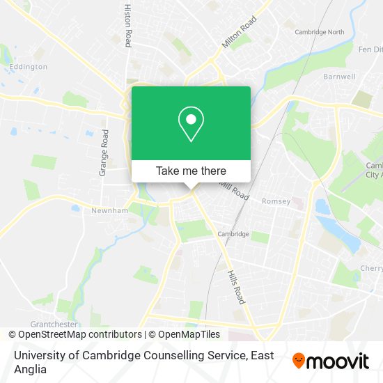 University of Cambridge Counselling Service map