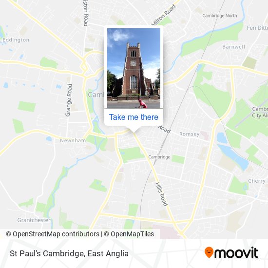 St Paul's Cambridge map