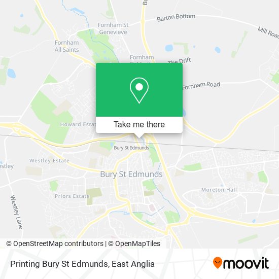 Printing Bury St Edmunds map
