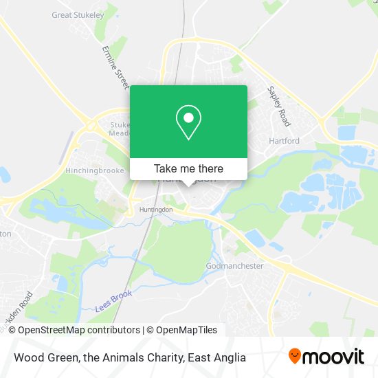 Wood Green, the Animals Charity map