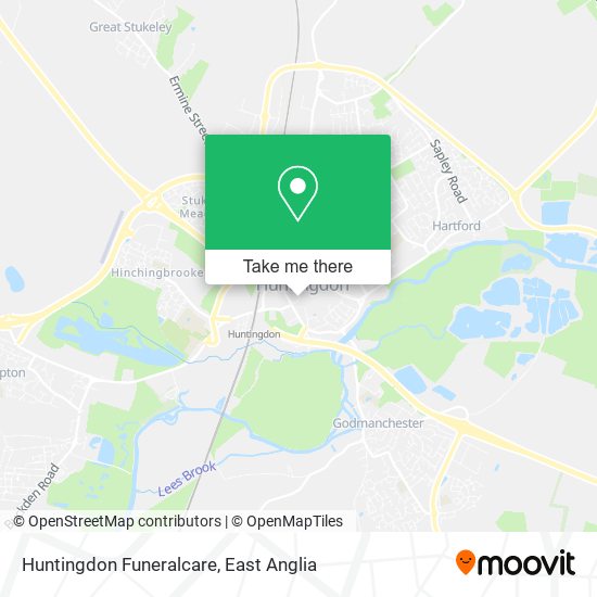 Huntingdon Funeralcare map