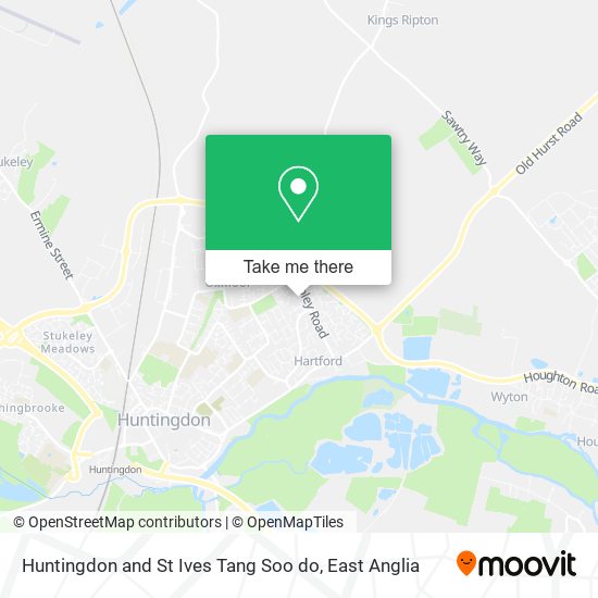 Huntingdon and St Ives Tang Soo do map