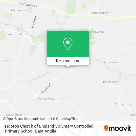 Hopton Church of England Voluntary Controlled Primary School map