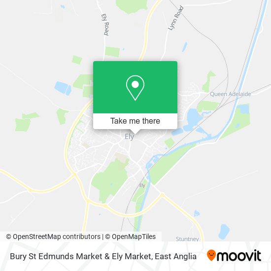 Bury St Edmunds Market & Ely Market map