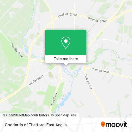 Goddards of Thetford map