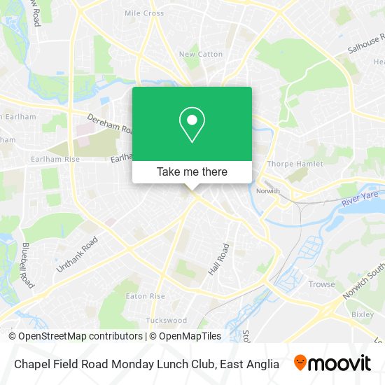 Chapel Field Road Monday Lunch Club map