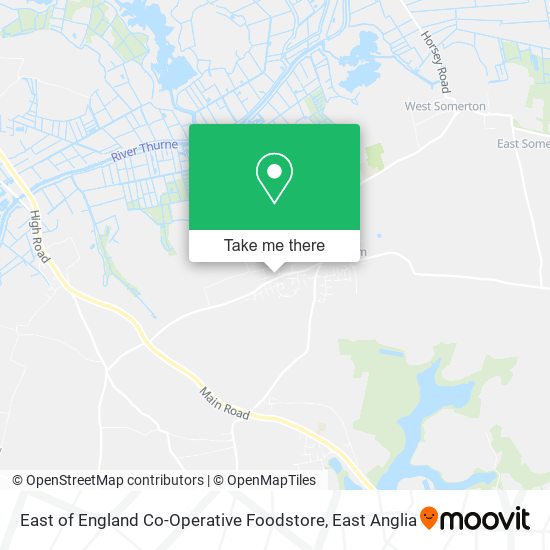 East of England Co-Operative Foodstore map