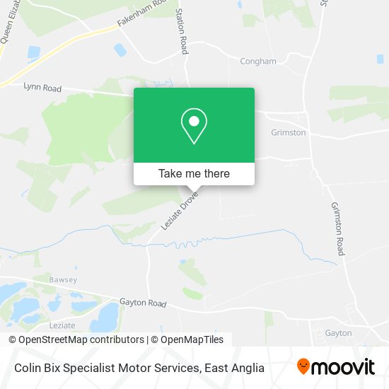 Colin Bix Specialist Motor Services map