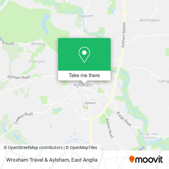 Wroxham Travel & Aylsham map