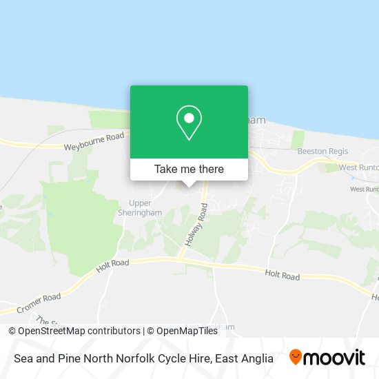 Sea and Pine North Norfolk Cycle Hire map