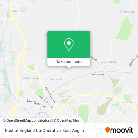 East of England Co-Operative map