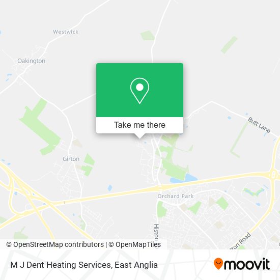 M J Dent Heating Services map