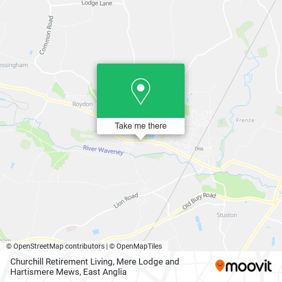 Churchill Retirement Living, Mere Lodge and Hartismere Mews map
