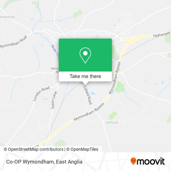 Co-OP Wymondham map