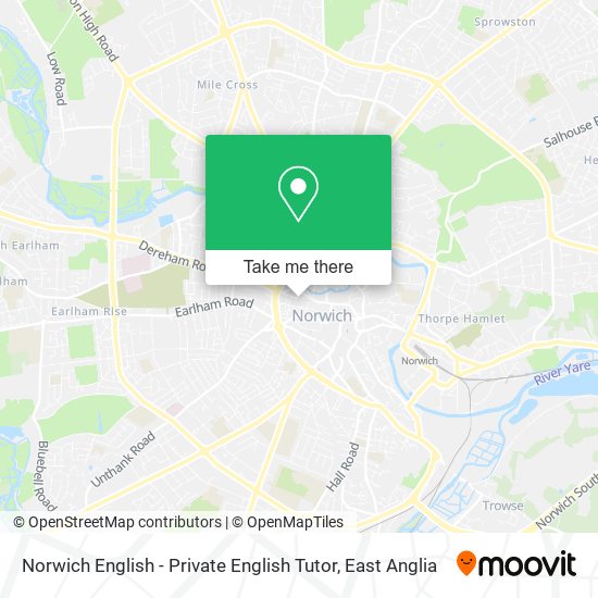 Norwich English - Private English Tutor map