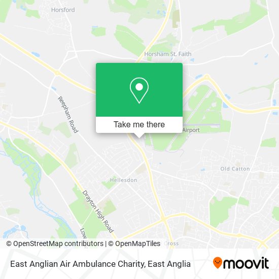 East Anglian Air Ambulance Charity map