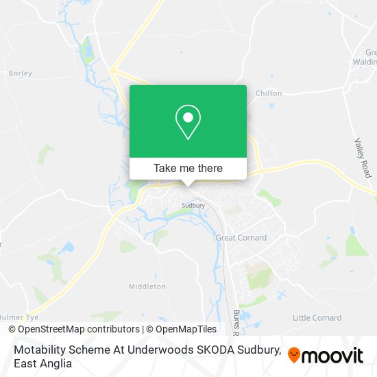 Motability Scheme At Underwoods SKODA Sudbury map