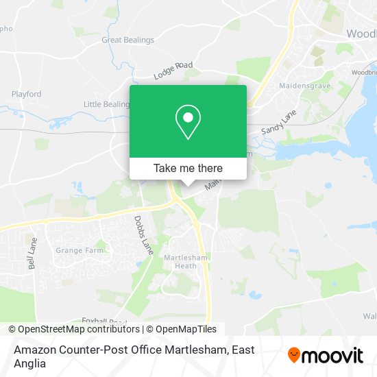 Amazon Counter-Post Office Martlesham map