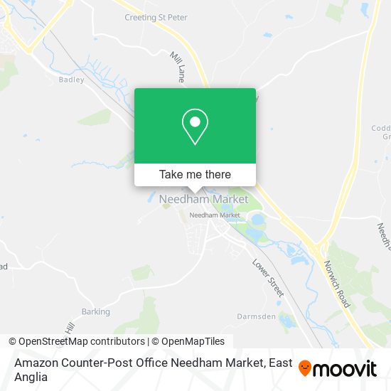 Amazon Counter-Post Office Needham Market map