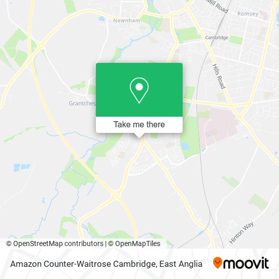 Amazon Counter-Waitrose Cambridge map