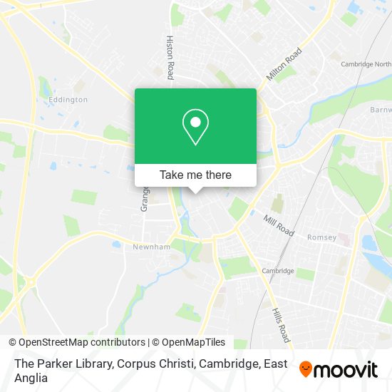 The Parker Library, Corpus Christi, Cambridge map