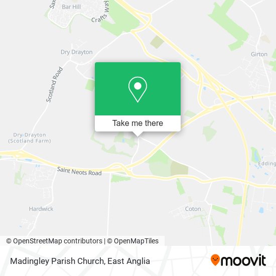 Madingley Parish Church map