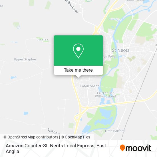 Amazon Counter-St. Neots Local Express map