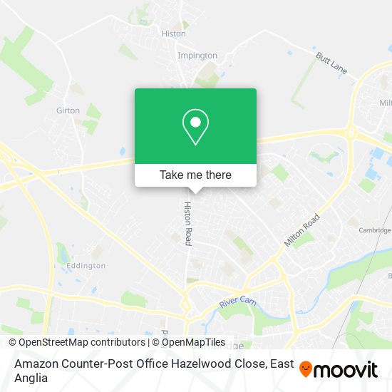 Amazon Counter-Post Office Hazelwood Close map