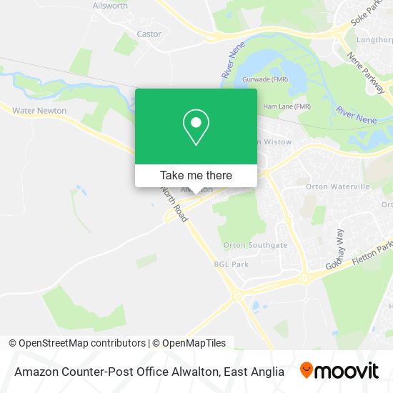 Amazon Counter-Post Office Alwalton map