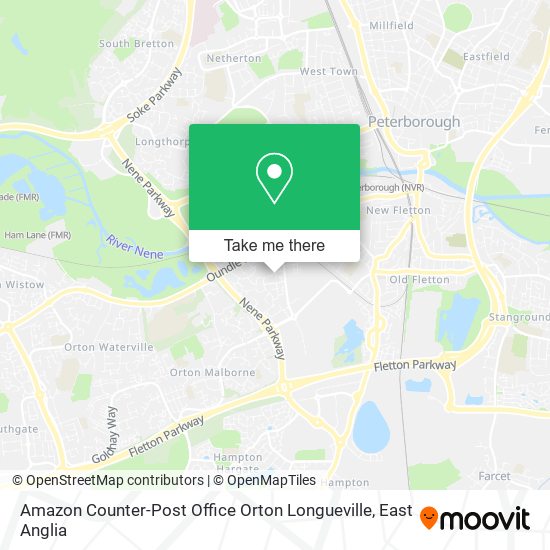 Amazon Counter-Post Office Orton Longueville map