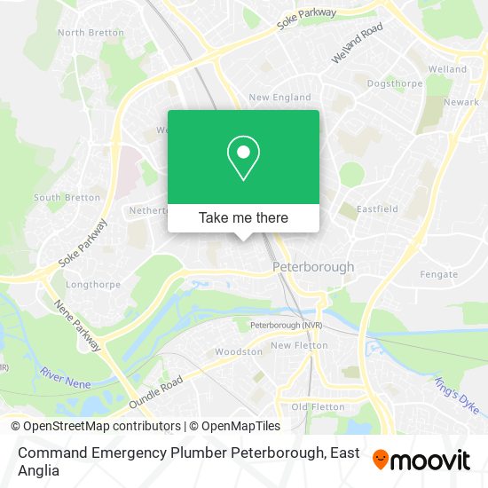 Command Emergency Plumber Peterborough map