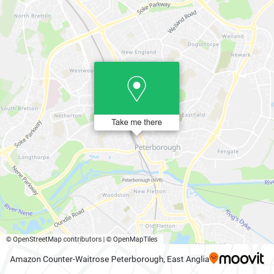 Amazon Counter-Waitrose Peterborough map