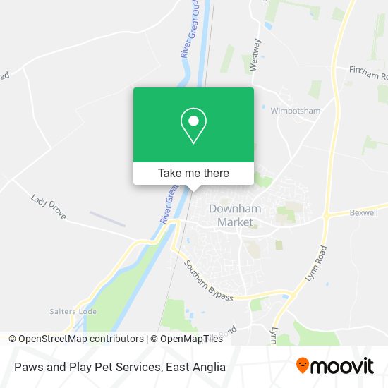 Paws and Play Pet Services map