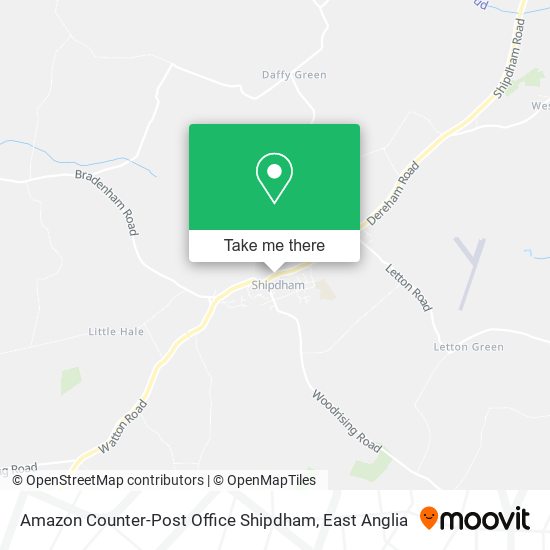 Amazon Counter-Post Office Shipdham map