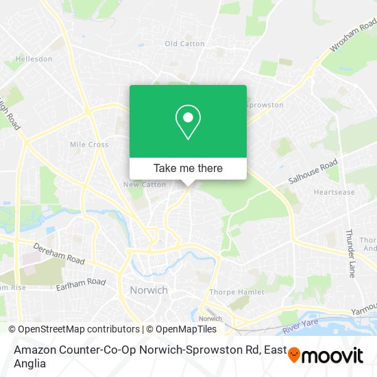 Amazon Counter-Co-Op Norwich-Sprowston Rd map