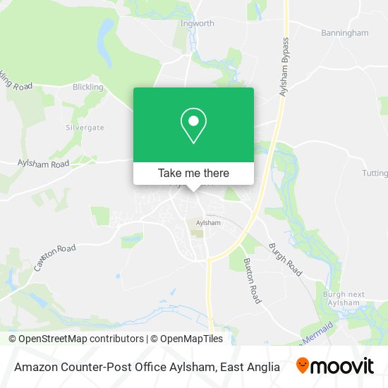 Amazon Counter-Post Office Aylsham map