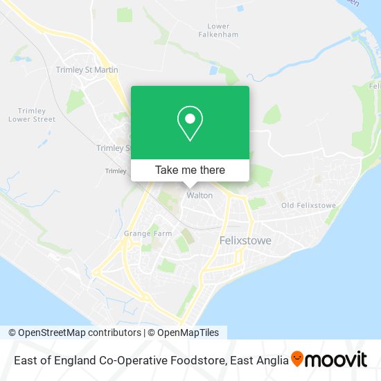 East of England Co-Operative Foodstore map