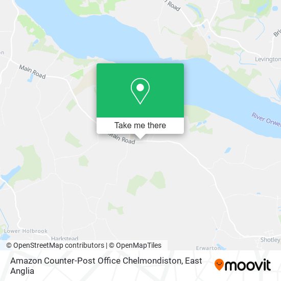 Amazon Counter-Post Office Chelmondiston map