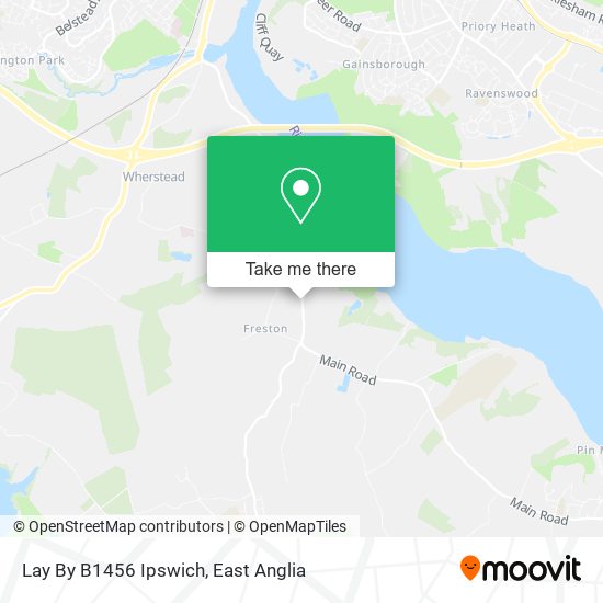 Lay By B1456 Ipswich map