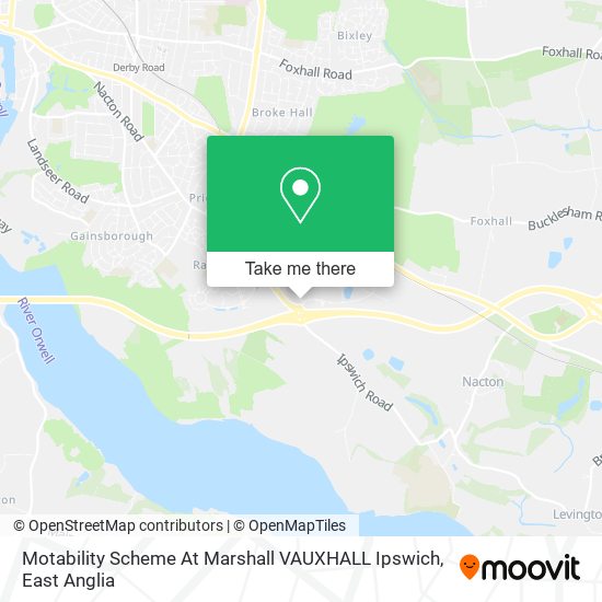 Motability Scheme At Marshall VAUXHALL Ipswich map