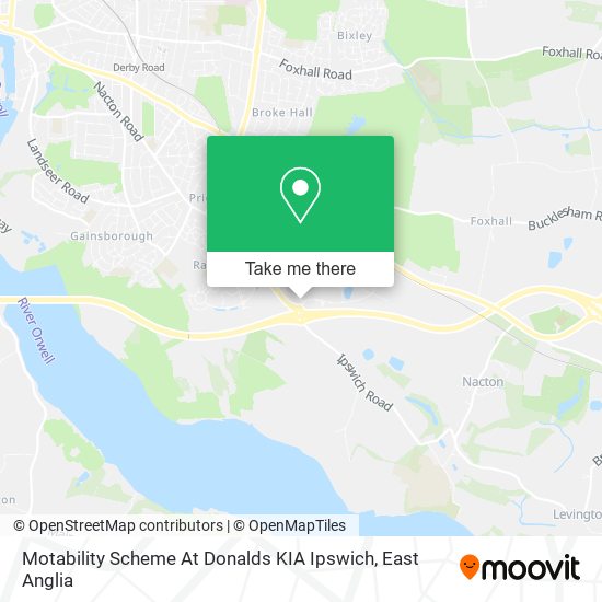Motability Scheme At Donalds KIA Ipswich map