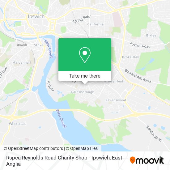 Rspca Reynolds Road Charity Shop - Ipswich map