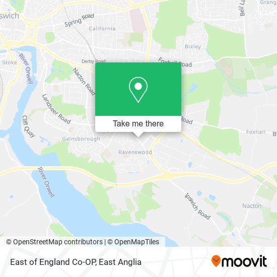 East of England Co-OP map
